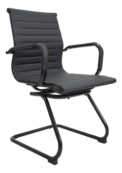 Sillon de oficina respaldo bajo fijo Eames Aluminum Group all black en internet