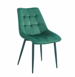 SILLA TAPIZADA PANA VERDE INGLES BASE NEGRO
