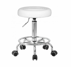 Taburete Banqueta Regulable Rueda Consultorio Estética Tatoo WHITE - comprar online