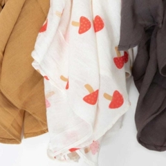 Set de Mantas Muselina Honguitos, Rosa Y Marrón - comprar online