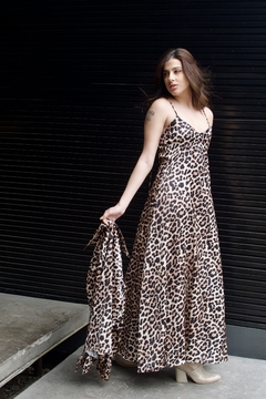 Vestido de Seda Print Animal