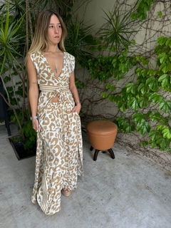 Vestido abierto en poplin print - comprar online