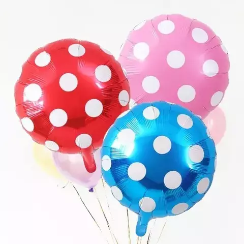 Globo metalizado circulo lunares 45 cm/18" apto aire y helio - comprar online