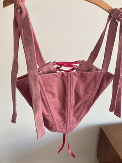 Corset CISNE ♡ Velvet rosa (talle 3) - las horas ingenuas
