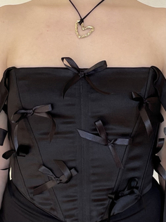 Corset Cisne ♡ Bow Negro (reversible, edición especial) - comprar online