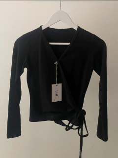 Wrap top Negro ♡ Algodón - las horas ingenuas