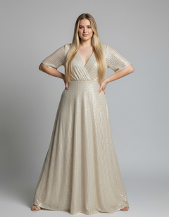 Imagen de Vestido dorado todo en Lentejuelas, ideal para toda ocasión y eventos, no te lo pierdas, súper elegante