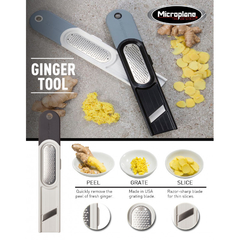 Microplane - Utensilio para jengibre 3 en 1 - Tecno cocina