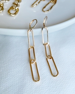 Aros eslabones dorados