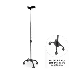 Bengala 4 Pontas com Regulagem de Altura até 90 Kg D9 Dellamed - Jc hospitalar Produtos Hospitalares e Materiais Hospitalares