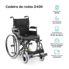 Cadeira de Rodas Aço Dobrável até 120 Kg D400 Dellamed - comprar online