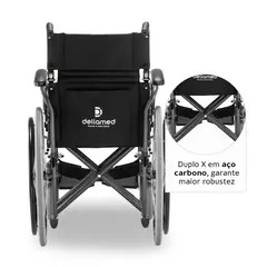 Cadeira de Rodas Aço Dobrável até 120 Kg D400 Dellamed na internet