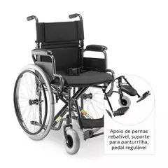 Cadeira de Rodas Aço Dobrável até 120 Kg D400 Dellamed - Jc hospitalar Produtos Hospitalares e Materiais Hospitalares