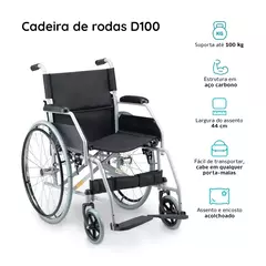 Cadeira de Rodas Dobrável em Aço até 100 Kg D100 Dellamed - comprar online