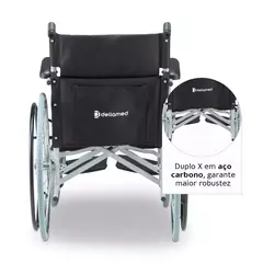 Cadeira de Rodas Dobrável em Aço até 100 Kg D100 Dellamed na internet