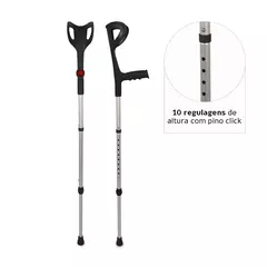 Par de Muletas Canadenses em Alumínio Regulável 130 Kg D6 Dellamed (2 unidades) - Jc hospitalar Produtos Hospitalares e Materiais Hospitalares