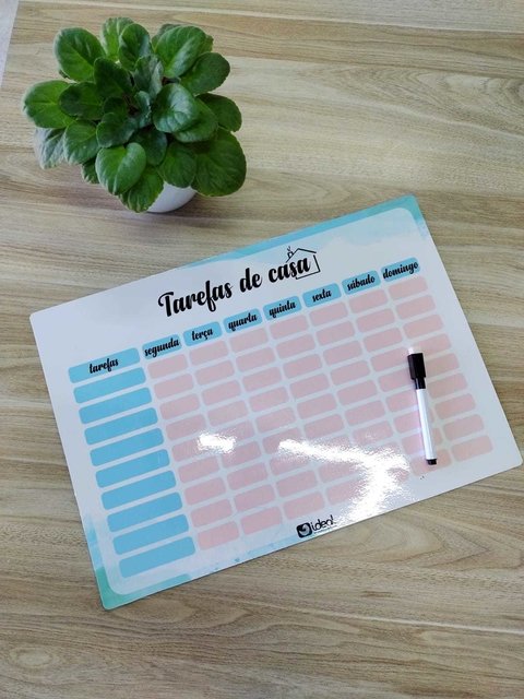 Planner magnético com Caneta e Apagador
