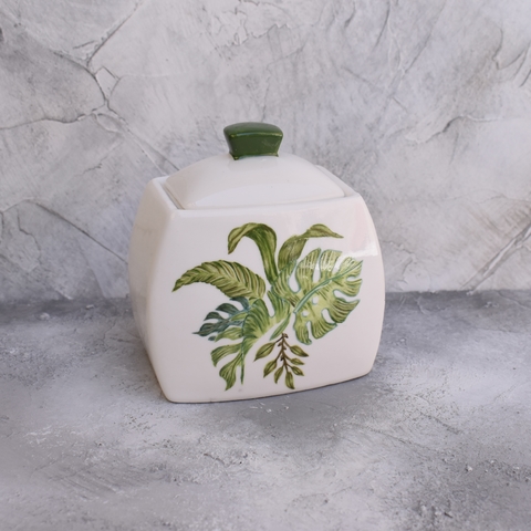 Azucarera Hojas tropicales - Porcelana
