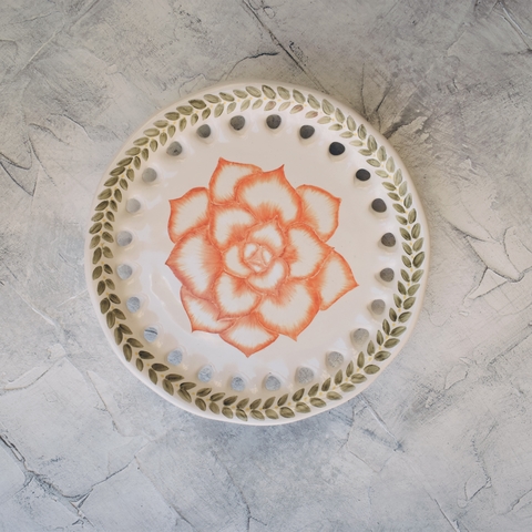 Plato chico postre Suculenta 1 - Cerámica