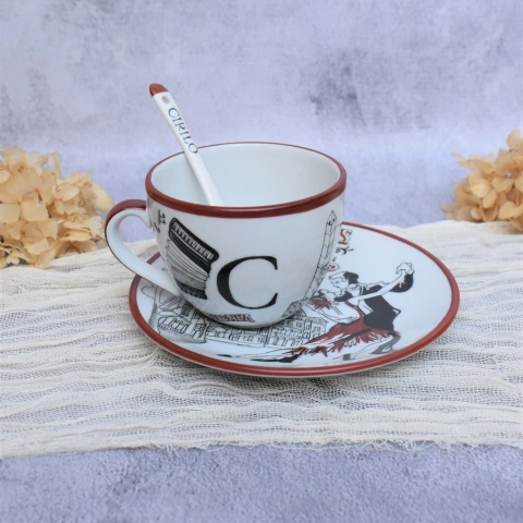 SET: Taza Desayuno + Plato Tsuji 15,6cm - DISEÑO TANGO