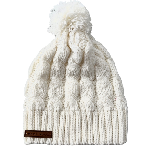Gorro Basic con Pompón CRUDO