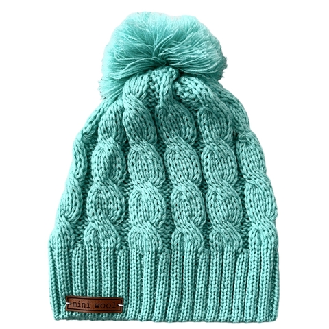Gorro Basic con Pompón VERDE MAR