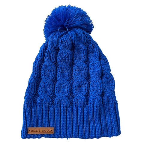 Gorro Basic con Pompón AZUL FRANCIA