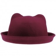 sombrero bombin orejas BORDO