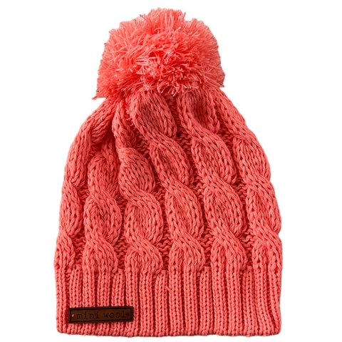 Gorro Basic con pompón SALMON