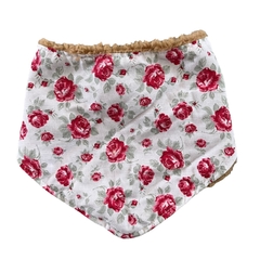 Bandana de abrigo con corderito FLORES ROJAS