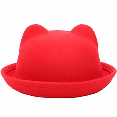 sombrero bombin orejas ROJO