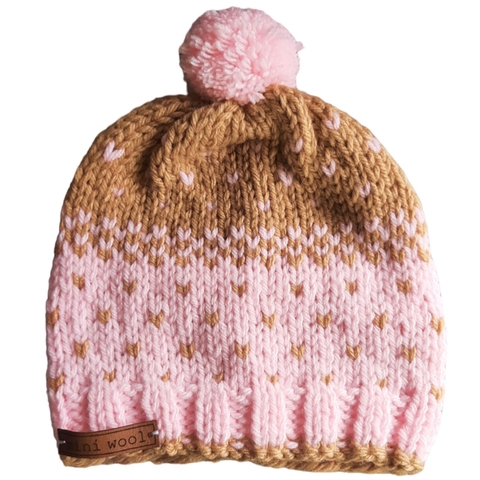 Gorro ARTESANAL NIEVE ROSA