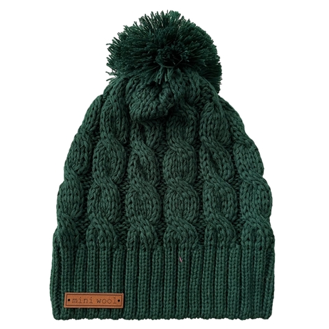 Gorro Basic con Pompón VERDE INGLES