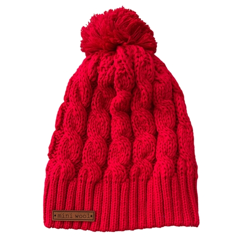 Gorro Basic con Pompón ROJO