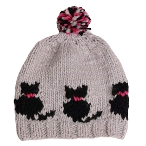Gorro ARTESANAL GATITOS GRIS