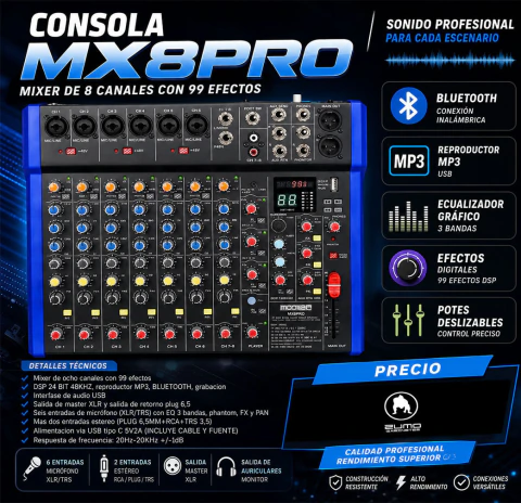 Consola mixer mx8pro