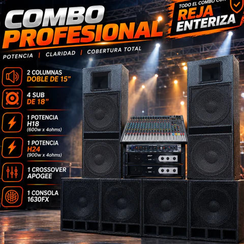 2 Doble de 15 + 4 sub de 18 + potencia + cross + consola
