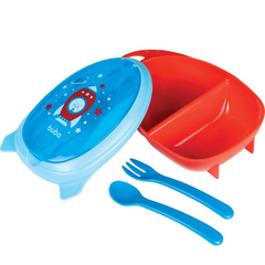Kit Refeição Foguete Azul Com Talheres - comprar online
