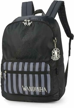 Mochila Feminina Escolar Costas Wandinha Preta - Luxcel na internet