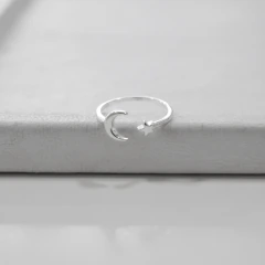 Anillo Luna y Estrella Liso