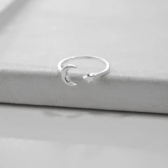 Anillo Luna y Estrella Liso - comprar online