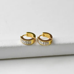 Argollita doble cubic ancha - corazones accesorios