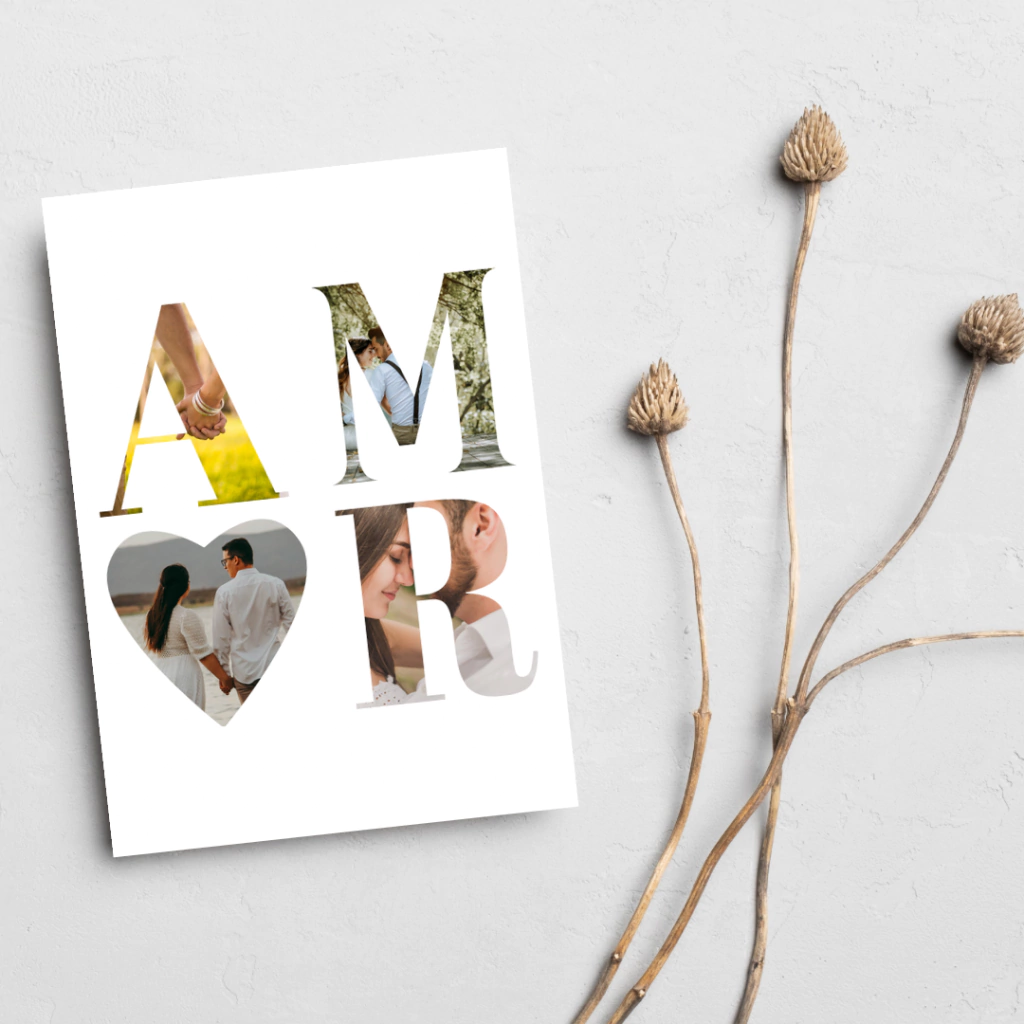 Placa AMOR com fotos (personalize)