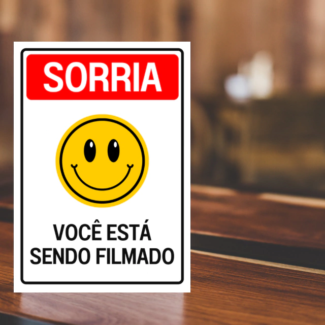 PLACA SORRIA VOCE ESTA SENDO FILMADO 2