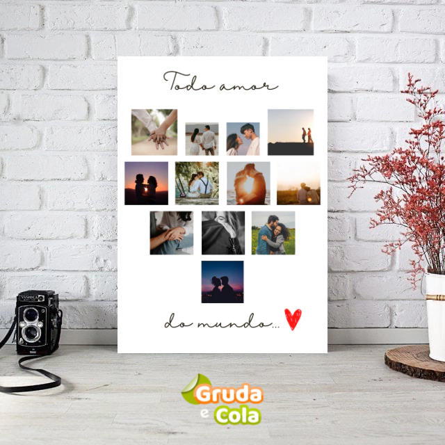 placa todo amor do mundo (personalize)