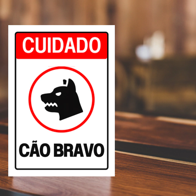 PLACA CÃO BRAVO 1