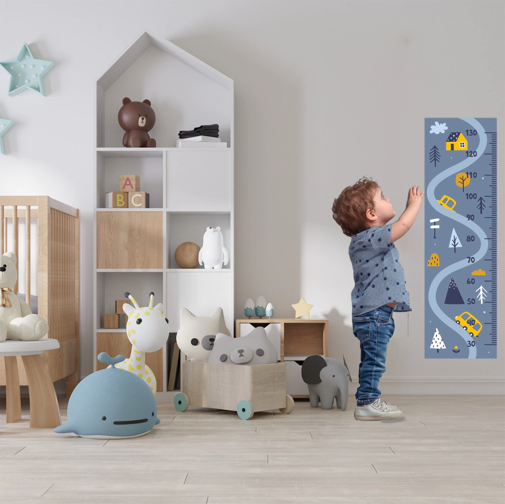 Adesivo Régua de Crescimento Infantil - Decoração de Parede para Crianças Medidor de Altura