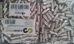 10 Conectores Metalicos F De Pressão Para Cabo Rg6