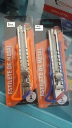 Estilete De Metal Novo E Caixa Com 10 Laminas De 18 Mm