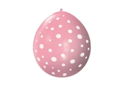 PIÑATA SUPER - LUNAR BLANCO GLOBO ROSA